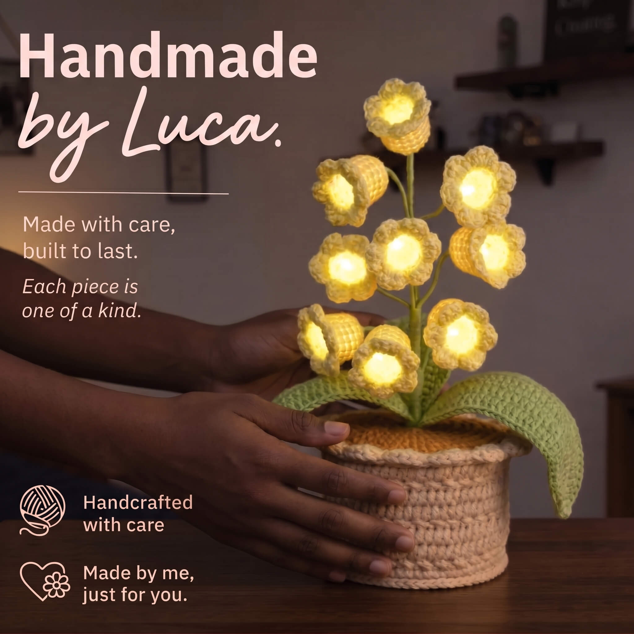 Handmade Crochet Potted Flowers